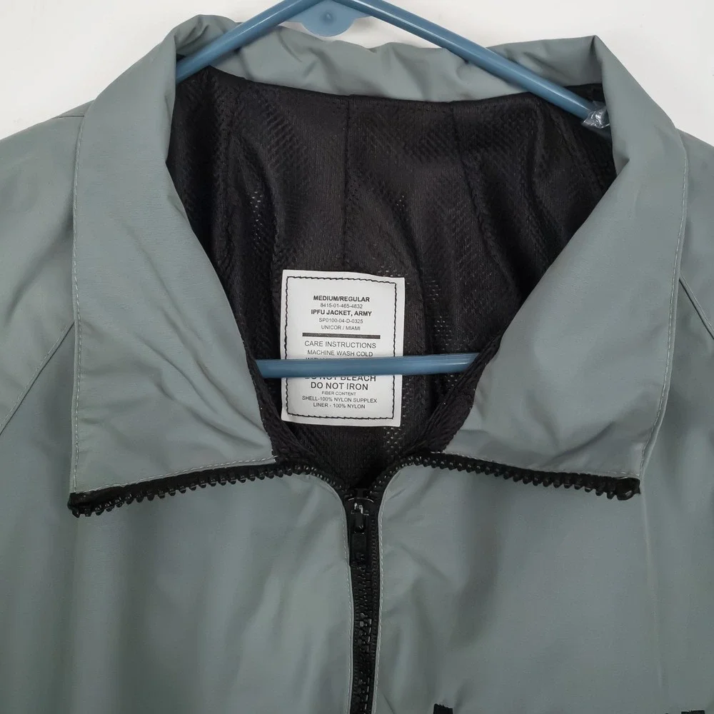 UNICOR IPFU Jacket Army Mens Medium Regular‎ Grey Reflective Windbreaker Nylon